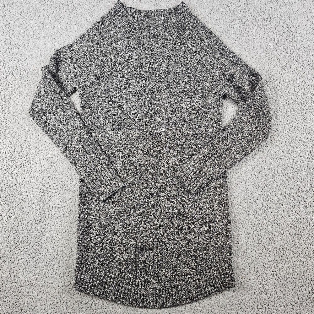 Prana Sweater Dress Womens Small Gray Cadwell Mock Neck Raglan Organic Cotton